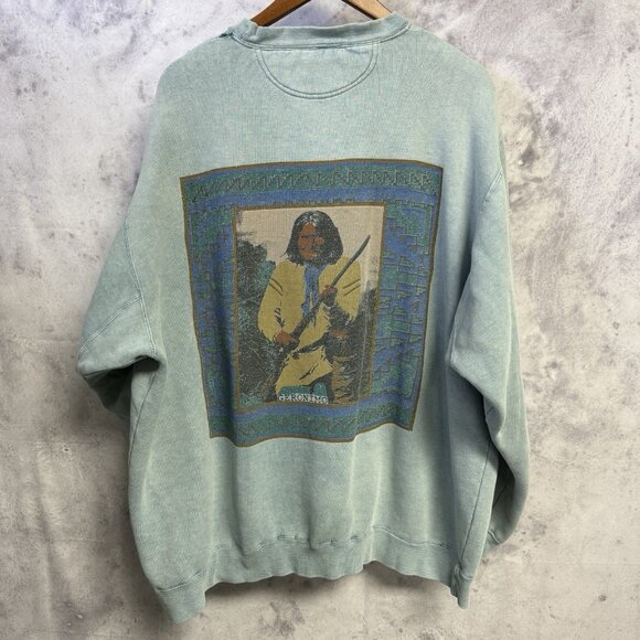 Vintage Geronimo Native American Sweatshirt Mens XL 27.5x28.5 Galt Sand - Picture 1 of 16